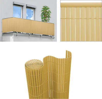 Immagine prodotto di Stuoia dello schermo di privacy del PVC recinzione UV protezione balcone terrazza frangivento schermo di privacy balcone all'aperto rivestimento resistente alle intemperie per il balcone giardino tenda recinzione terrazza bambù 80x900cm