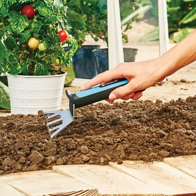 Produktbild von Cellfast Ergo Blumenrechen Handharken aus rostfreiem Stahl