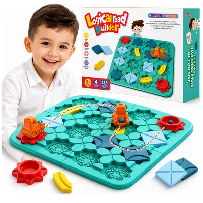 Produktbild von ABC BetterToys® Logikspiel Streckenbau – 16-teiliges Bahn-Set mit Fahrzeug, für Kinder