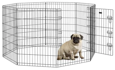 Produktbild von Haustierlaufstall Spielgehege für Welpen und kleine Hunde mit Tür, für Haustiere