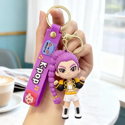 Produktbild von Cartoon Schlüsselanhänger Mädchen Silikon Taschenanhänger Lila