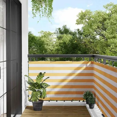 Produktbild von Möbel Balkon-Sichtschutz Gelb und Weiß Gestreift 90x1000 cm - Sonnensegel CC4163