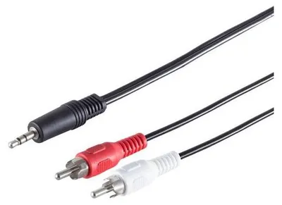 Zdjęcie produktu dla S/CONN 3.5mm - 2xRCA 5 m, 3.5mm, Męska, 2 x RCA, Męska, 5 m, Czarny, Czerwony, Biały