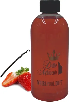 Produktbild von Dufte Momente | Whirlpool Duft 500ml | Erdbeer - Vanille | mit naturreinen und natürlichen ätherischen Ölen | kein Schaum | vegan und tierversuchsfrei