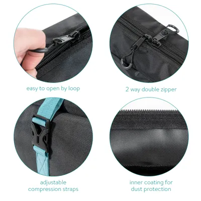 Produktbild von Navaris Skisack Skitasche versch. Größen - Tasche 1 Paar Ski mit 2 Stöcken - Skibag Skihülle - Robuste Skitasche für 1 Paar Ski in Schwarz Petrol