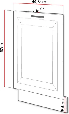 Obrázok produktu pre Dvierka ku kuchynskej linke FRYZIA - 570x446 mm, dub artisan / grafitové