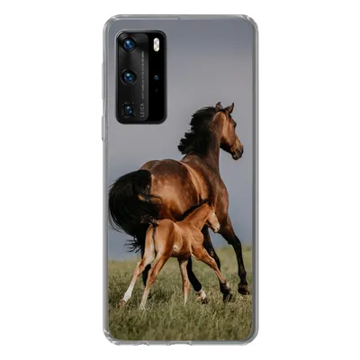 Produktbild von MuchoWow® Handyhülle Schutzhülle Hülle für Huawei P40 Pro Tiere - Pferde - Fohlen Silikon Softcase Handy Hülle - Schutz