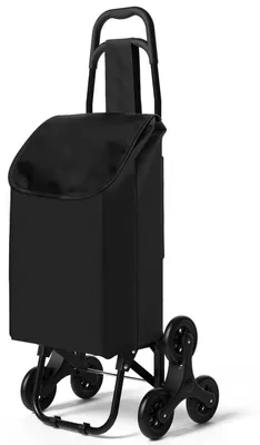 Produktbild von VOUNOT Einkaufstrolley Klappbar mit 6 Räder, Treppensteiger 32L, Schwarz