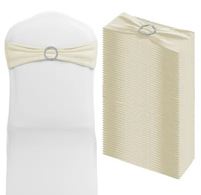 Produktbild von TANYEAR 30 Stück Stuhlschärpen aus Elasthan, Elastische Stuhlbänder, Stretch-Stuhldekoration für Hochzeit, Bankett & Party, Weiß