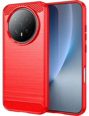 Produktbild von Hülle für Honor Magic8, Carbon-Faser TPU Silikon Stoßfest Schutzhülle Rot