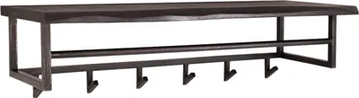 Produktbild von KAWOLA Garderobe ADORA Akazie Metall Hutablage 6 Haken schwarz