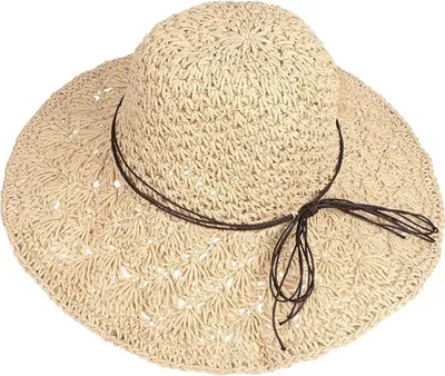 Obrázok produktu pre Dámsky slamenný klobúk, skladací, 56-58 cm obvod hlavy, 7 cm okraj, na plážovú dovolenku