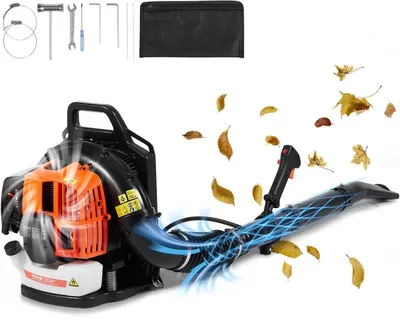 Produktbild von Bladblazer-Rucksack – Luftvolumen – Geschwindigkeit: 350 km/h – 6500 U/min – 62 CC Zweitaktmotor – 1110 CFM