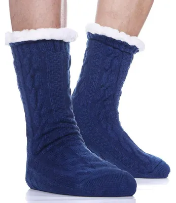 Immagine prodotto di Calzini da uomo in pile, con antiscivolo, taglia 42-46, colore blu, morbidi e caldi