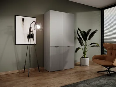 Produktbild von YOURHOUSE24 Kleiderschrank Kleiderschrank Garderobe SANDBOX NOVA 100 cm (Farbe: Grau)