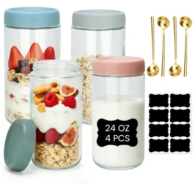 Vorratsgläser 4er-Set 750 ml mit Löffeln & Etiketten