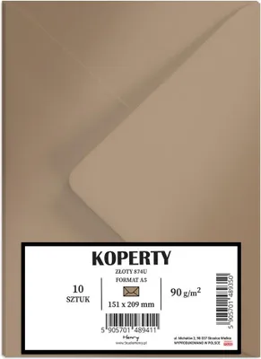 Zdjęcie produktu dla Koperty A5 złote 10szt - Henry