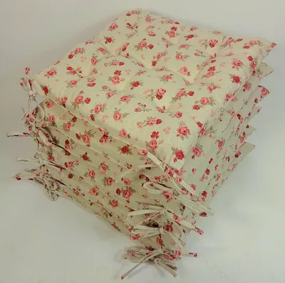 Produktbild von Set 6 x Stuhlkissen/Sitzkissen Fabia 40 x 40 cm Dicke 5 cm, Fb. Mirha Leinen Rose