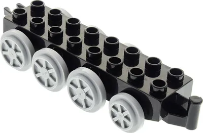 Produktbild von 1x Lego Duplo Schiebe Lok Anhänger 2x8 schwarz grau Eisenbahn Zug 22307c02