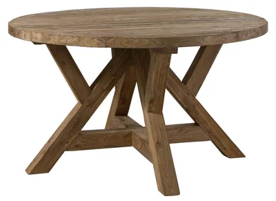 Produktbild von MASSIVMOEBEL24.DE Esstisch rund Teak 140x140x78 natur unbehandelt BASSANO #181