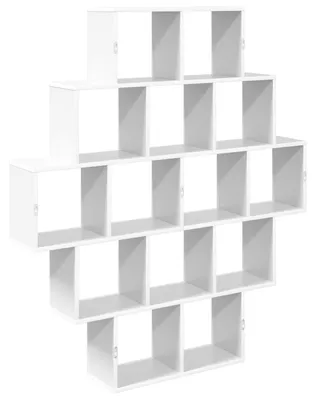 Obrázek produktu pro vidaXL Nástěnná police, bílá, 120 x 20 x 136 cm, dřevotříska