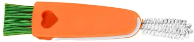 Image de Mini-brosse de nettoyage pour tasses en forme de carotte, brosse multifonction 3 en 1 pour les rainures des couvercles de bouteilles, pour la cuisine