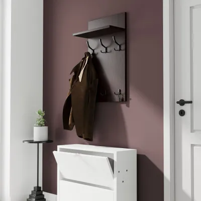 Obrázek produktu pro AKKE Wenge šatní panel MIDI - SCHWARZE háčky ŠxV: 50x90 cm