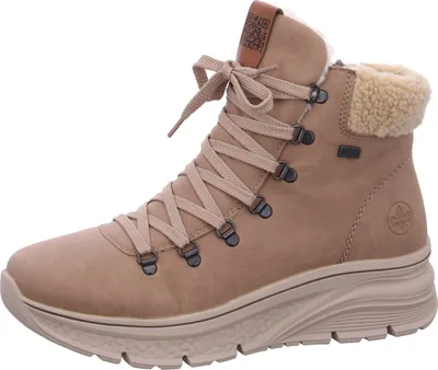 Produktbild von Rieker Damen Stiefelette Plateau Teddyflausch Soft Foam 48034, Größe:38 EU, Farbe:Beige