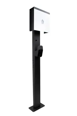 Immagine prodotto di Doppio supporto per Smappee Wallbox – Pali di montaggio in metallo, resistenti alle intemperie e verniciati a polvere, altezza 149 cm, colore nero