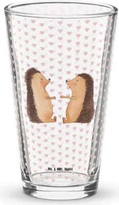 Produktbild von Mr. & Mrs. Panda Glas Igel Liebe - Transparent - Geschenk, Hochzeitstag, Glasbecher, Limonadenglas, Verliebt, Tumbler, Cocktailglas, Hochzeit, Freundin, Longdrinkglas