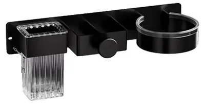 Produktbild von Haartrocknerhalter, Wandmontage, langlebige Aluminiumlegierung, B-Schwarz1