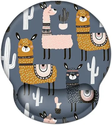 Image de Tapis de souris avec repose-poignet, design ergonomique, dimensions 230 x 250 x 25 mm, base antidérapante, idéal pour les jeux