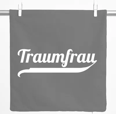 Produktbild von Huuraa Kissenbezug Traumfrau Schriftzug 40x40cm Steel Grey Baumwolle Dekokissenbezug Geschenkidee