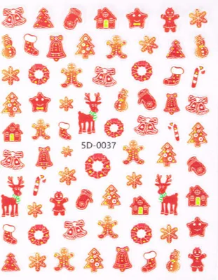 Obrázok produktu pre 3D samolepiace vianočné nálepky na nechty 5D-0037