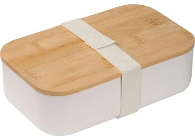 Produktbild von Brotdose / Lunchbox / mit Bambusdeckel / Farbe: weiß