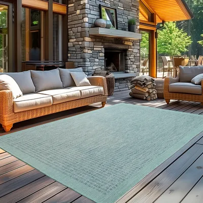 Obrázek produktu pro Koberceprodej24 V a venkovní koberec Terasa Balkon Kuchyňský koberec odolný proti povětrnostním vlivům Sisal Optika Plochá tkanina odolná proti povětrnostním vlivům Jednobarevná se strukturou Velikost 200x290 cm