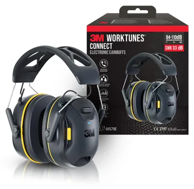 Produktbild von 3M™ WorkTunes™ Connect Kabelloser Bluetooth Gehörschutz Audio-Streaming, Schwarz