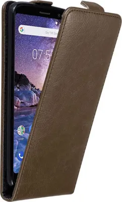 Obrázok produktu pre Cadorabo puzdro pre Nokia 7 PLUS ochranný kryt v hnedej farbe Flipové puzdro na mobilný telefón Puzdro Kryt