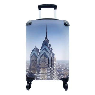 Produktbild von MuchoWow® Koffer Handgepäck Trolley Rollkoffer Kleine Reisekoffer mit 4 Rollen - New York - Architektur - USA - Cabin Size < 55x40x23 cm & 55x40x20 cm - Fotokoffer - Kabinenkoffer - Boardgepäck - Reise-Box - Reisekoffer - Reisegepäck - Koffer mit Bild - Trolley für Kinder