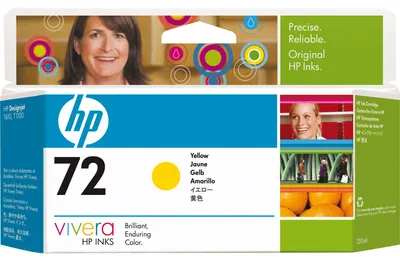 Obrázok produktu pre HP Žltá atramentová kazeta 72 DesignJet, 130 ml, Rad tlačiarní HP DesignJet T610, rad tlačiarní T620, rad tlačiarní T770, rad tlačiarní..., Atramentový, Žltá, C9373A, Singapúr, 202 mm