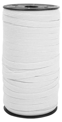 Elastisches Band 8 mm x 100 m, weiß, für Nähen und DIY