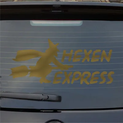Produktbild von Heckscheibenaufkleber Hexen Express 54x24 cm Gold Auto Aufkleber Sticker