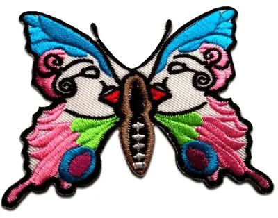 Produktbild von Schmetterling - Aufnäher, Bügelbild, Aufbügler, Applikationen, Patches, Flicken, Zum Aufbügeln, Größe: 8,3 x 6,5 cm