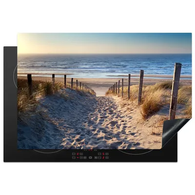 Produktbild von KitchenYeah© Herdabdeckplatte Sand - Strand - Düne - Meer - Sommer , 78x52cm, Küche Deko, Glaskeramikkochfeld Herdabdeckung, Abdeckplatte fùr Kochfeld