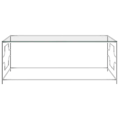 Produktbild von vidaXL Couchtisch Silbern 120x60x45 cm Edelstahl und Glas