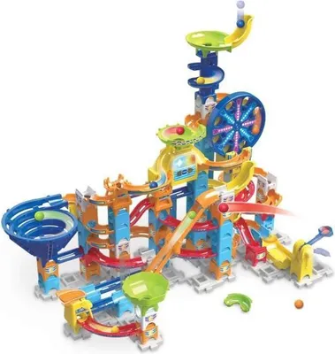 Image de Circuit à Billes Électronique Marble Rush Ultimate Set XL200E, 126 Pièces, 2 Modules Électroniques, 10 MarbleBilles, Multicolore