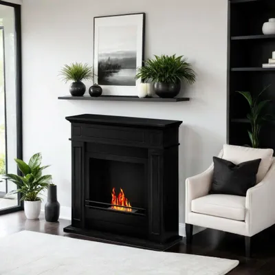 Produktbild von Dmora Bioethanol-Kamin Dstijepovi 90,5x28x89,5h cm Schwarz