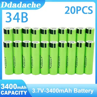 Obrázek produktu pro 18650 34B – dobíjecí lithium-iontové baterie – 3400 mAh – 3,7 V – 20 kusů – pro baterky