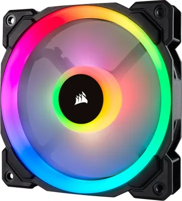 Produktbild von Corsair LL120 RGB, Ventilator, 12 cm, 600 RPM, 1500 RPM, Schwarz, Weiß