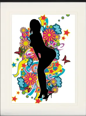 Produktbild von Schöne Frauen Gerahmtes Bild Mit Edlem Passepartout | Wand-Bilder | Im Bilderrahmen - Pop Art Mädchen IV (80 x 60 cm)